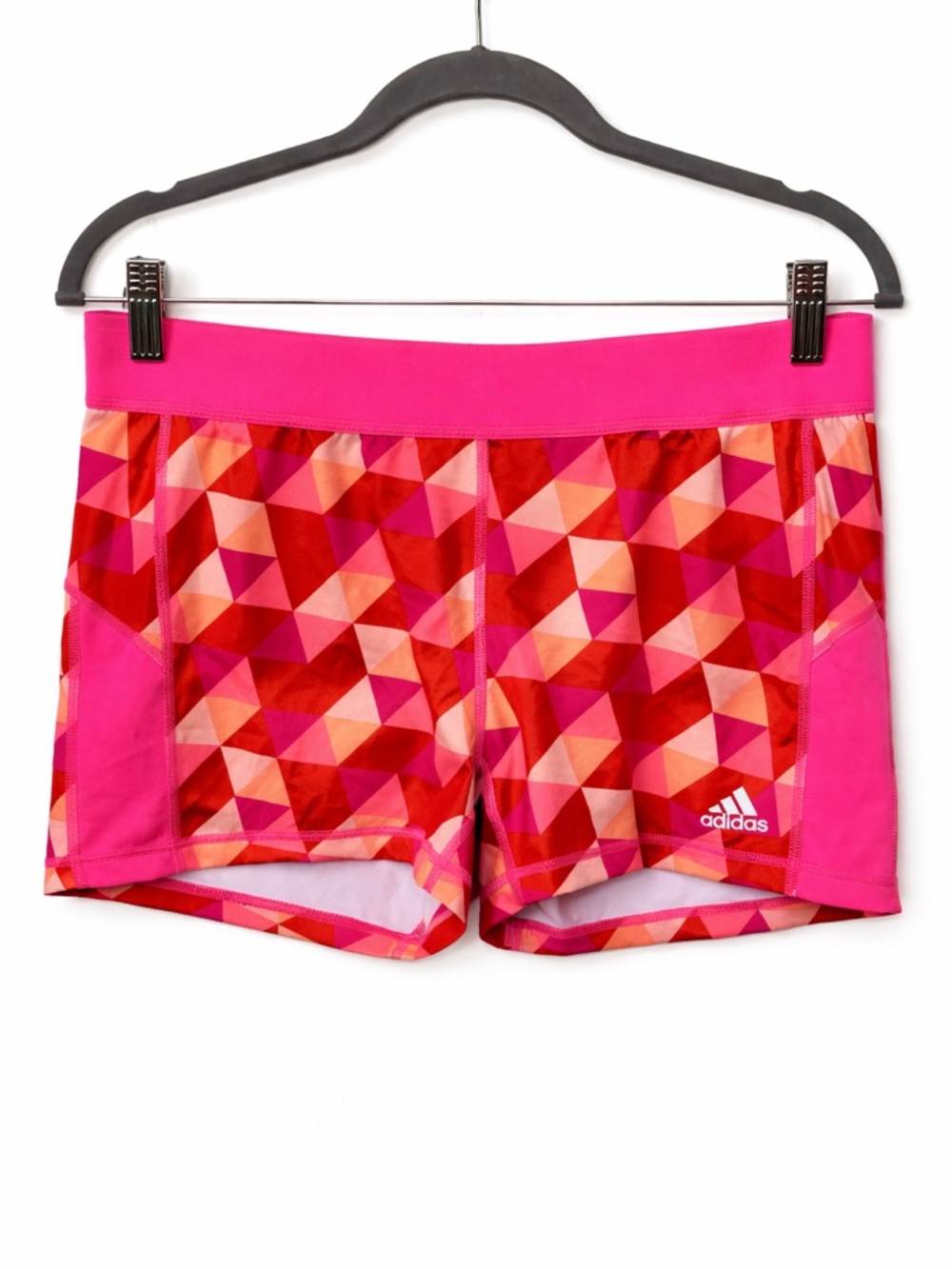 adidas Women's Pink Geo-Print Performance Shorts
